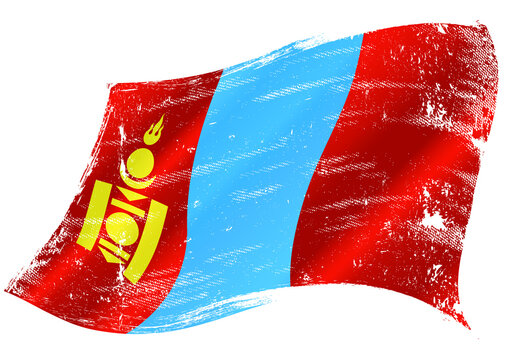 Waving flag of Mongolia.
flag of Mongolia in the wind with a texture
