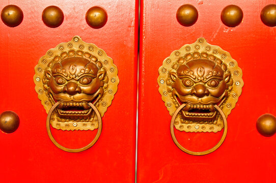 Ancient architecture doornail and door knocker 