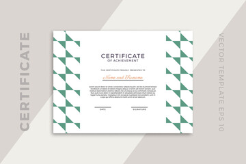 Modern design of certificate of appreciation template with artistic geometric pattern. Elegant business diploma mockup for graduation or course completion. Vector background EPS 10