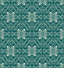 Oriental vintage seamless pattern. Symmetric luxury wallpaper. Vector elegant repeating ornament.