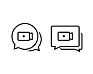 Video chat icon. Vector illustration 