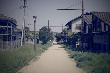 Fototapeta na wymiar 日本の岡山県倉敷市児島の風の道の美しい風景