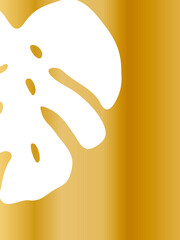 Monstera palm leaves illustration. Vector exotic tropical background. Abstract gradient retro nature wall art.