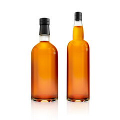 a bottle of alcohol on a white background. 3d render