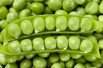 fresh green peas background texture top view