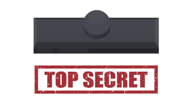 Top secret. Animation of the stamp tool, alpha channel is enabled. Cartoon