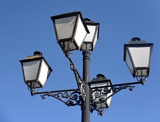 Fototapeta na wymiar Old historic street lantern in Merida, Extremadura - Spain