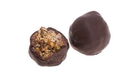 chocolate truffles isolated