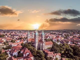 Altstadt von Naumburg bei Sonnenuntergang - obrazy, fototapety, plakaty