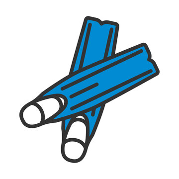 blue fins crossed, diving equipment clip art preview