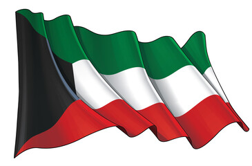 Waving Flag of Kuwait