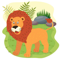 Cute jungle animal for kids book. vector illustration in cartoon style