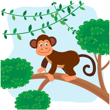 Cute jungle animal for kids book. vector illustration in cartoon style