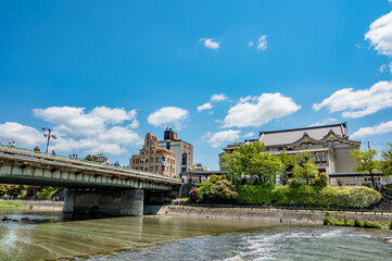 Fototapeta premium 新緑の京都鴨川