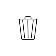 Outline Trash Icon isolated on grey background for web site design, logo, app, UI. Editable stroke. Vector illustration. EPS10