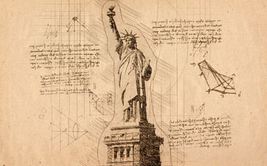 Da Vinci Statue of Liberty, New York Vintage