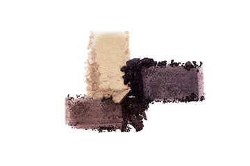 Crushed tripled eyeshadow smear.Isolated on white.Professional cosmetics.