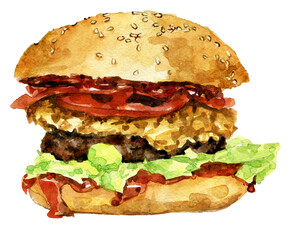 sketch of a burger