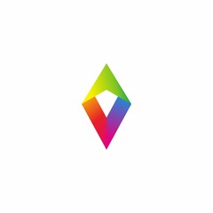 Colorful arrowhead logo vector template.