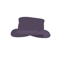 Gentleman Hat Flat Illustration. Clean Icon Design Element on Isolated White Background