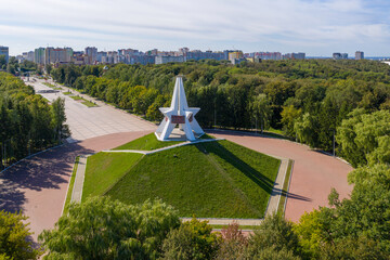 Fototapeta premium View of Immortality Mound on sunny summer day. Bryansk, Bryansk Oblast, Russia.