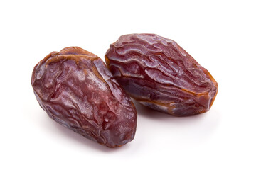 Dried dates, isolated on white background.