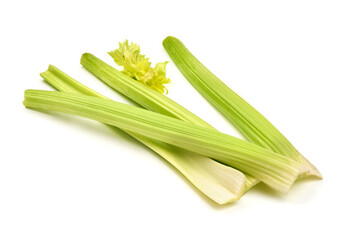 Fresh celery, isolated on white background. High resolution image.
