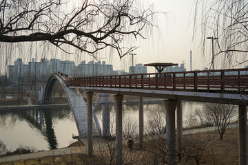 Bridge over the river, Seonyudo Park, Seoul