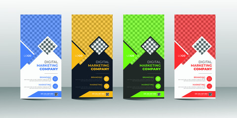 Creative and modern professional business dl flyer or rack card design vector layout template