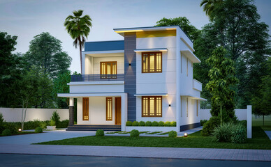 3d illustration of a newly built luxury home