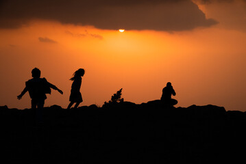Fototapeta premium Sunset and photographer