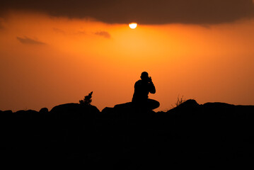 Sunset and photographer