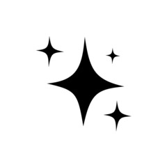 Shine and Sparkle icon vector. Clean Star icon. Sparkle simple design on white background.