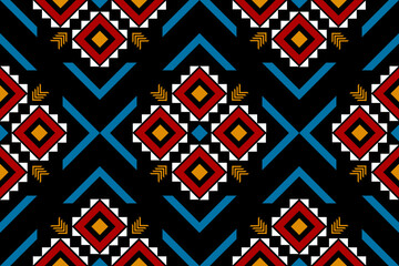 Geometric ethnic oriental seamless pattern in tribal. Design for background, wallpaper, vector illustration, fabric, clothing, carpet, textile, batik, embroidery.