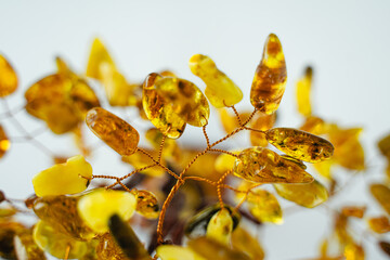close-up decorative amber leaves