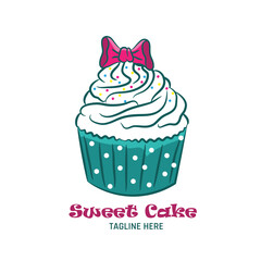 cup cake and muffin vectorillustration logo design, perfect for bakery shop logo design