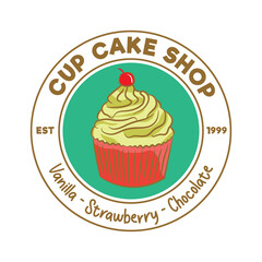 cup cake and muffin vector illustration logo design, perfect for bakery shop logo design