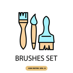 brushes set icons  symbol vector elements for infographic web