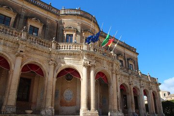 Fototapeta na wymiar baroque palace (ducezio), actual town hall, in noto in sicily (italy) 