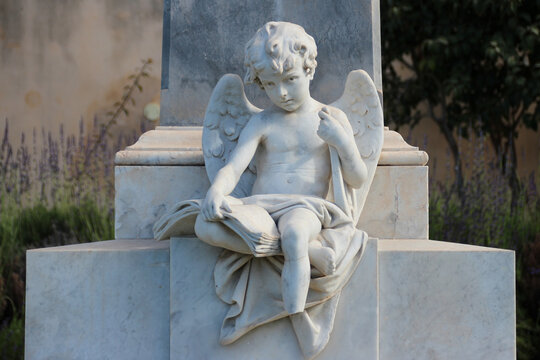 statue of an angel in noto in sicily (italy) 
