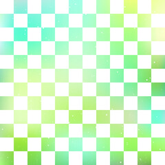 Checkered pattern on a blur green background