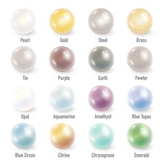 Pearls set gem gradients