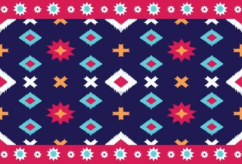 Colorful Ikat Geometric pattern design for texture clothing, carpet, wallpaper cover, pattern, silk