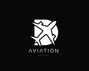 Minimalist Letter D Aviation Logo Design | D Airplane Logo Design