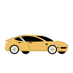 Fototapeta na wymiar yellow car automobile road taxi vector