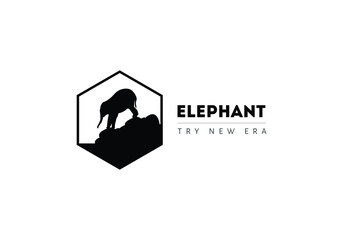 elephant logo silhouette elephant icon template