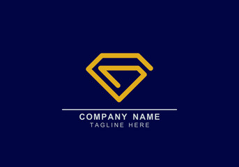 letter G diamond shape line art and minimal logo