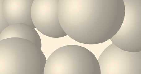 White spheres. Clean abstract background.
