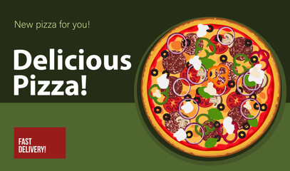 
pizza, flyer, brochure, delivery, diner, fast food, cheese, vector, Italian, illustration, tomato, meal, pizzeria, dinner, pepperoni, lunch, restaurant, pepper, tasty, Italy, mozzarella, delicious, m