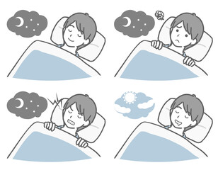 睡眠する若い男性